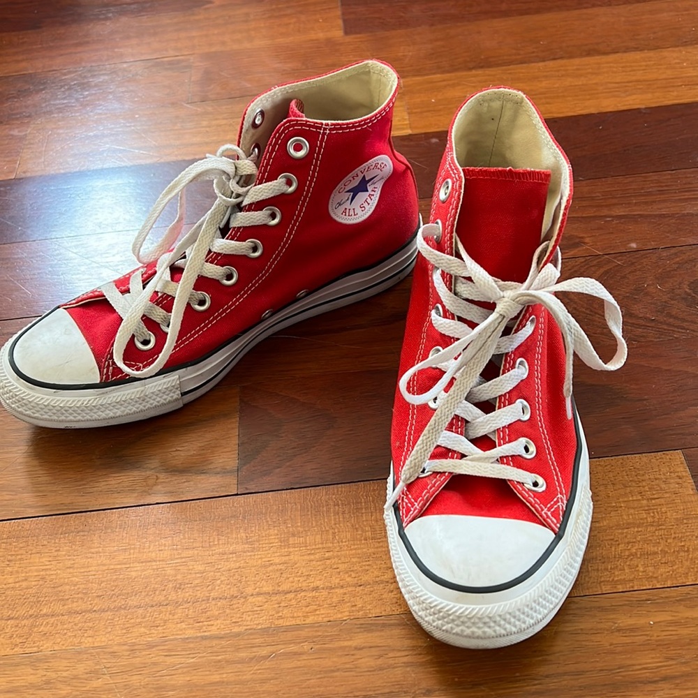 Converse red high tops